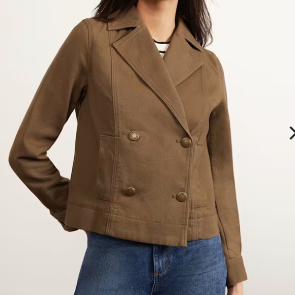Hobbs London Prior Cotton Jacket Khaki Green Sz. US 10